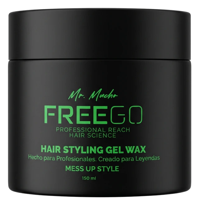 Freego Mess Up Style gel wax jar with green label